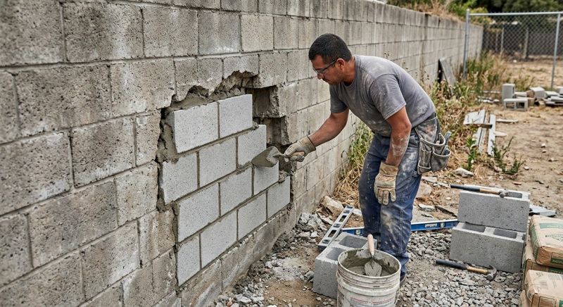 Block Wall Repair in Johnston County, NC