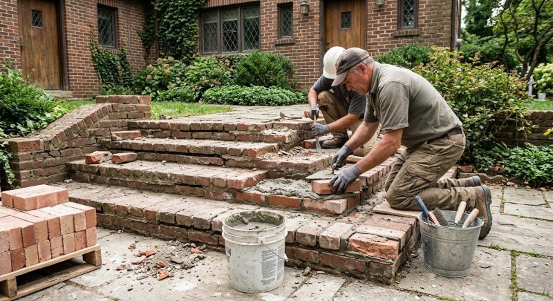 Brick Stairs Repair in Apex, NC