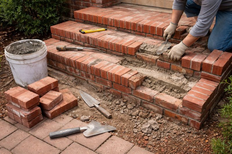 Brick Stairs Repair in Wake Forest, NC