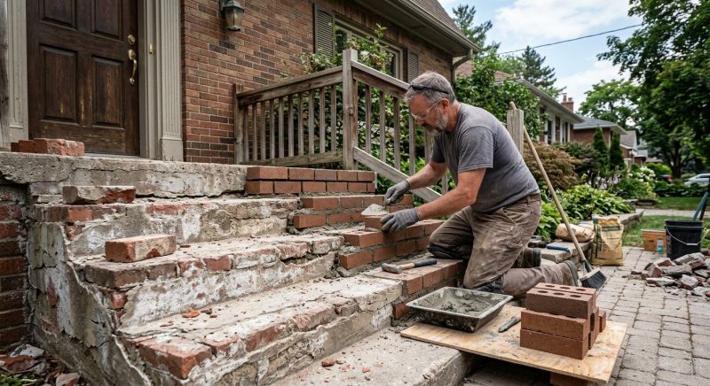 Brick Stoop Repair in Cary, NC
