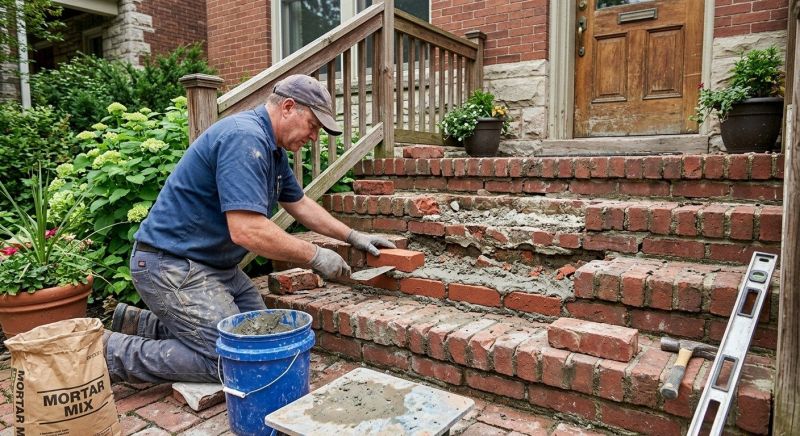 Brick Stoop Repair in Cary, NC