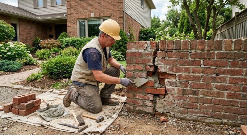 Brick Wall Repair in Carrboro, NC