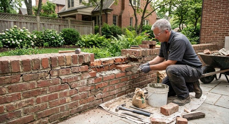 Brick Wall Repair in Durham, NC
