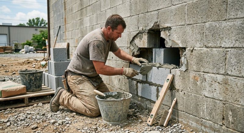 Cinder Block Wall Repair in Clayton, NC