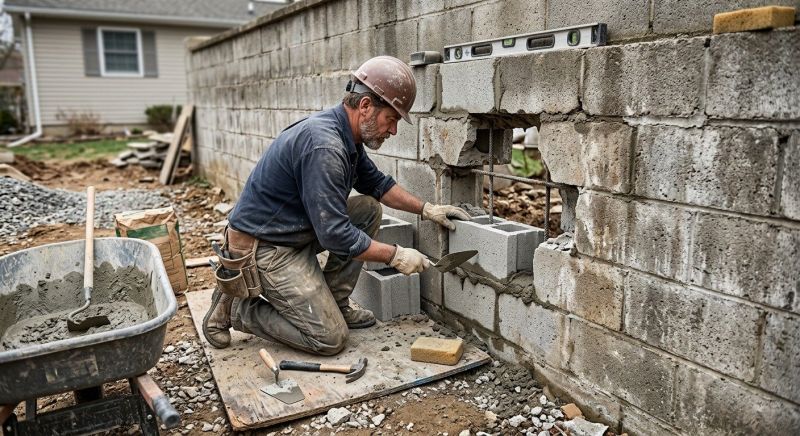 Masonry Wall Repair in Cary, NC