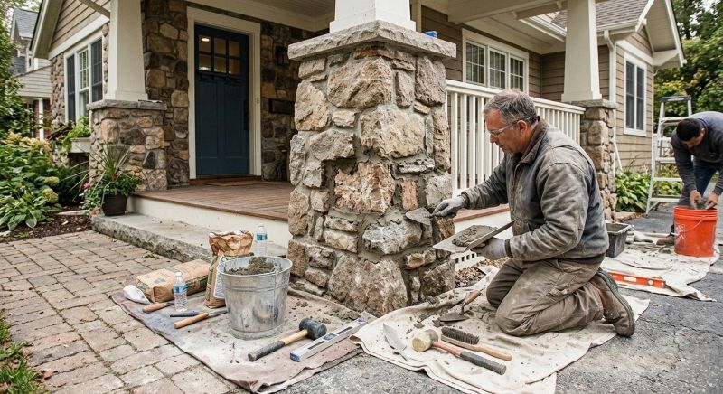 Stone Column Repair in Cary, NC
