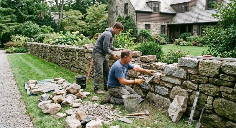 Stone Wall Repair in Pittsboro, NC