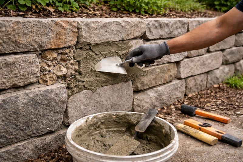 Stone Wall Repair in Carrboro, NC